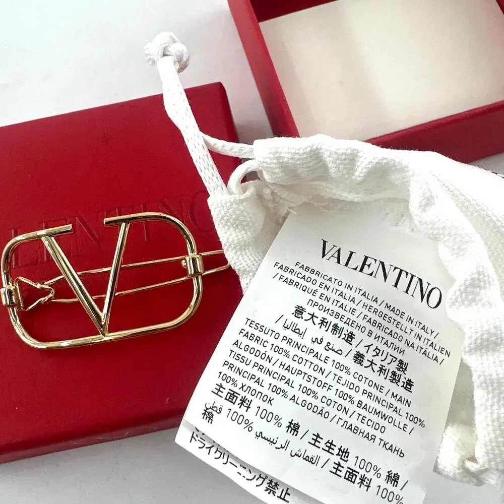 Valentino Garavani Women's Gold VLogo Signature Hair Clip One Size